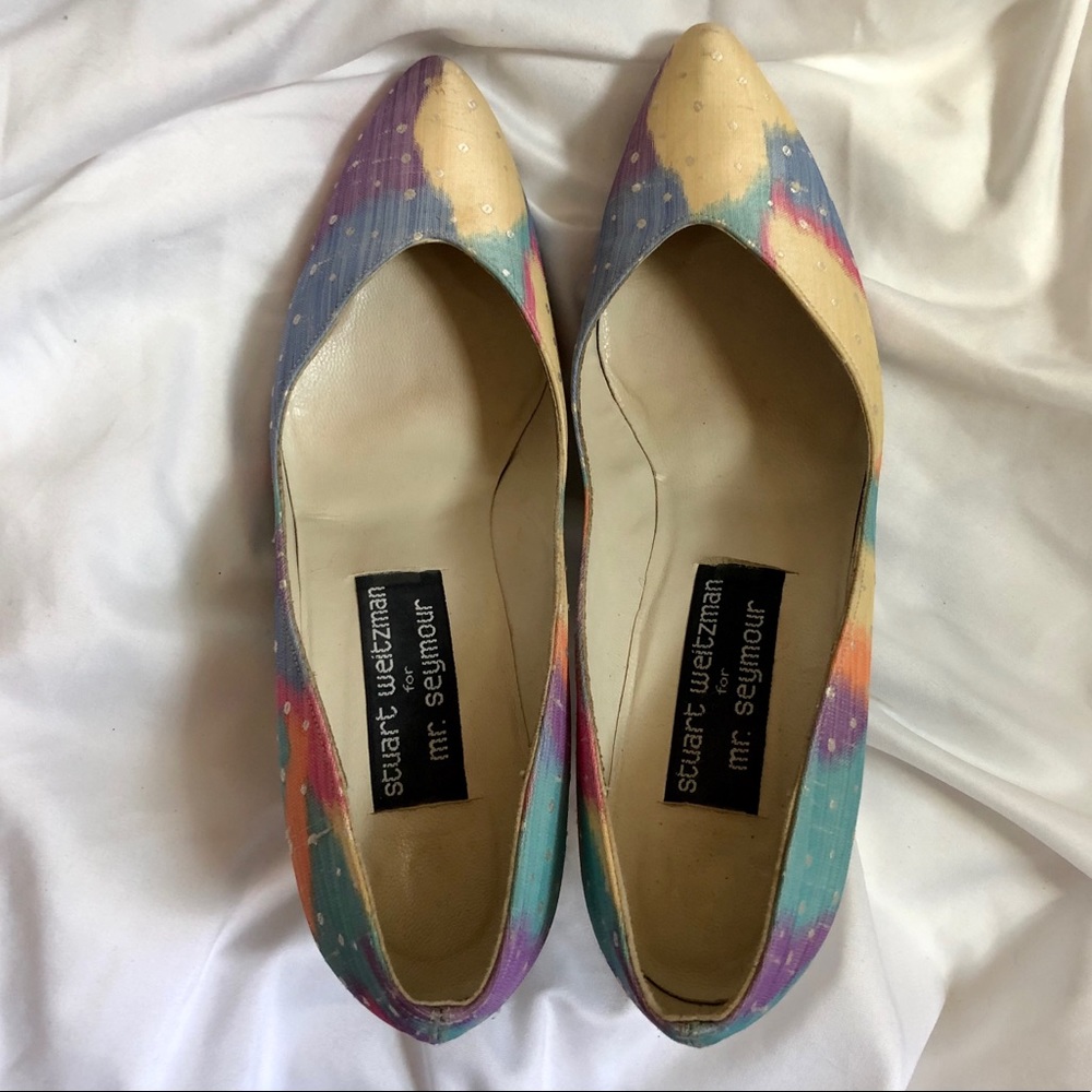 Vintage 80s Stuart Weitzman Rainbow Polkadot Pumps - Picture 3 of 6